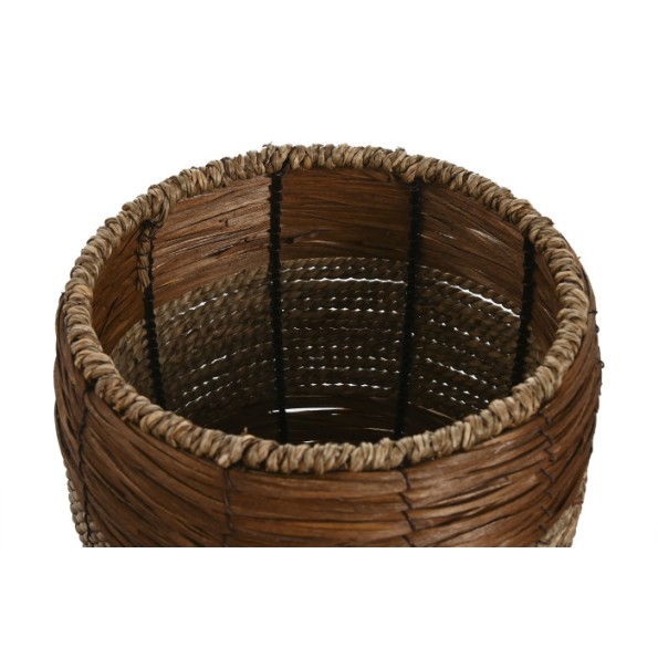 MACETERO SET 3 FIBRA METAL 33X33X30 NATURAL