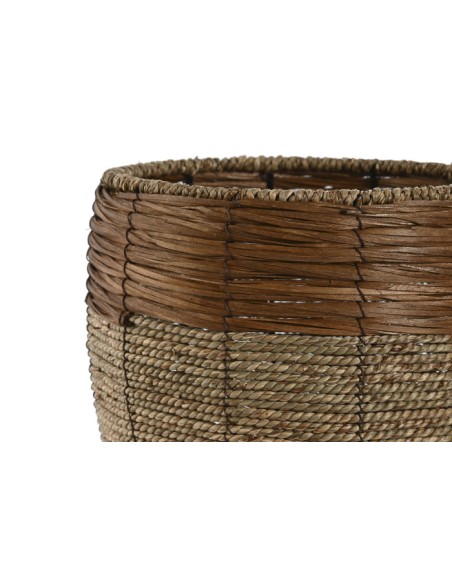 MACETERO SET 3 FIBRA METAL 33X33X30 NATURAL