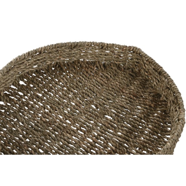 BANDEJA SET 2 SEAGRASS METAL 49X33X6 PEZ NATURAL