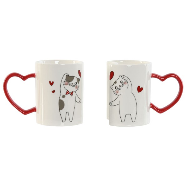 MUG SET 2 PORCELANA 24X8X9,5 260ML GATOS LOVE