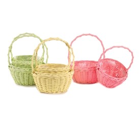 JUEGO 2 CESTAS COLOR PASTEL P.D.20 H10/25 GR.D.25 H12/30