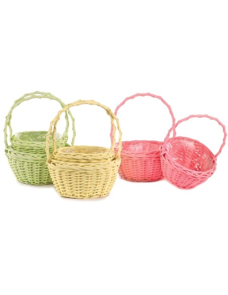 JUEGO 2 CESTAS COLOR PASTEL P.D.20 H10/25 GR.D.25 H12/30