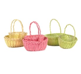 JUEGO 2 CESTAS OVALADA ASAS  3 MIX COL P.28X18 H10/25 GR.28X22 H12/30