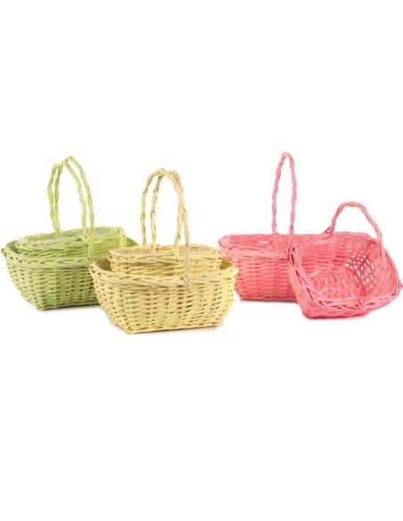 JUEGO 2 CESTAS RECTANGULAR  3 MIX COL P.22X18 H10/25 GR.28X22 H12/30