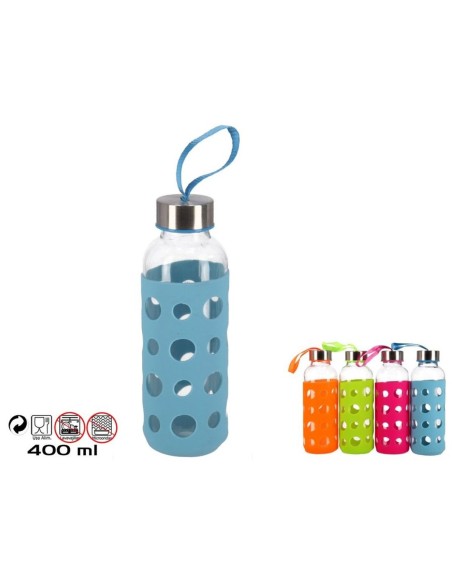 BOTELLA CRISTAL SILICONA 400 ML SUN