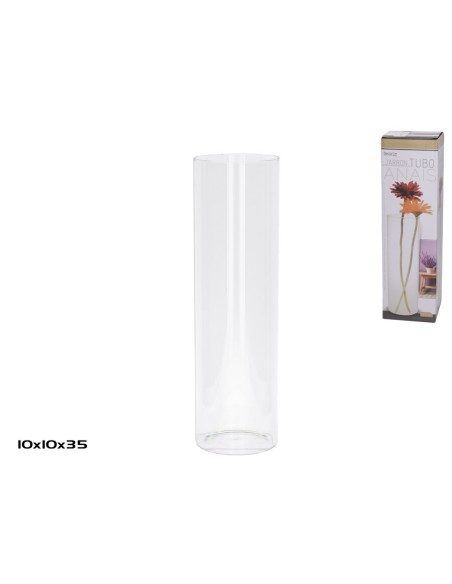 JARRON TUBO CRISTAL 10X35CM ANAIS