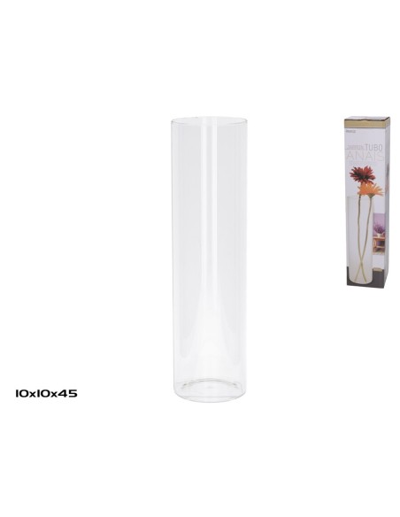 JARRON TUBO CRISTAL 10X45CM ANAIS