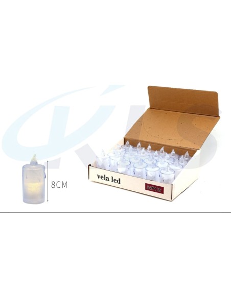 VELA LED TRANSPARENTE GOTAS  8X3.8CM