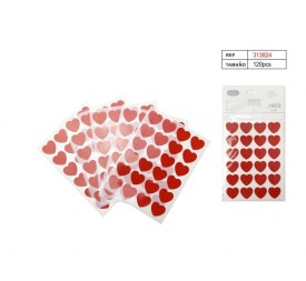 ETIQUETAS ADHESIVAS CORAZON 11X15CM 120PCS