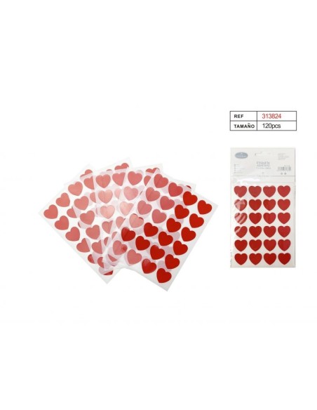 ETIQUETAS ADHESIVAS CORAZON 11X15CM 120PCS