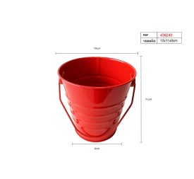 CUBO DE METAL 10X10.5CM ROJO