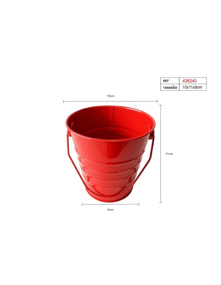 CUBO DE METAL 10X10.5CM ROJO