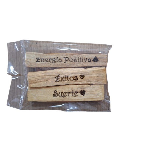 PACK PALO SANTO GRABADO (ENERGIA POSITIVA, ÉXITO, SUERTE)