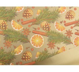 BOBINA PERLATO NARANJA PIÑAS ORO 0,7x40m