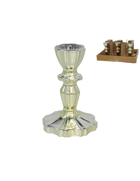 PORTAVELAS NANCY ORO 7,5X7,5X11,2 CM