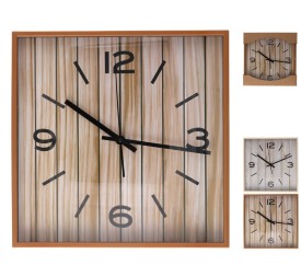 RELOJ MADERA CUADRADO 2 SURTIDOS 28,3X28,3X4,1 CM