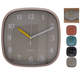 RELOJ PARED CUADRADO 4 SURTIDOS 29,7X29,7X4,7 CM