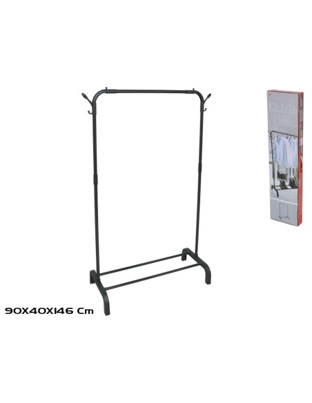 PERCHERO SENCILLO OLIVIA 90X40X146CM NEGRO