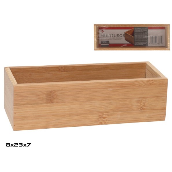 CAJA BAMBÚ MULTIUSOS 23X8X7 CM