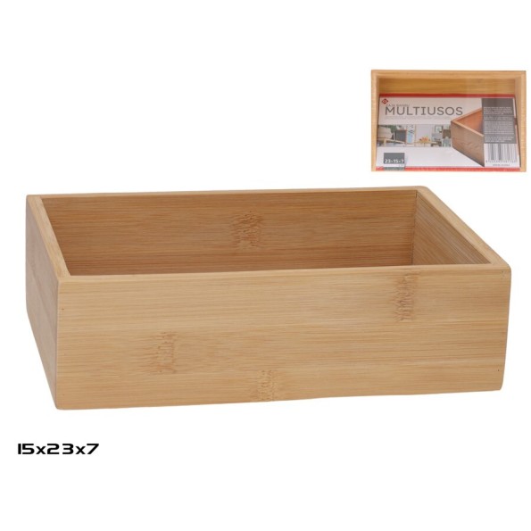 CAJA BAMBÚ MULTIUSOS 23X15X7 CM