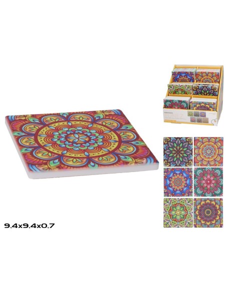 POSAVASOS TUNEZ 6 SURTIDOS 9,4X9,4X0,7 CM