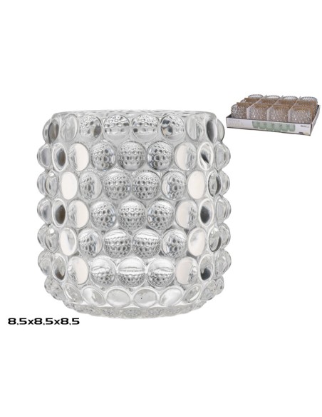 PORTAVELAS CRISTAL JAVEA 8,5X8,5CM