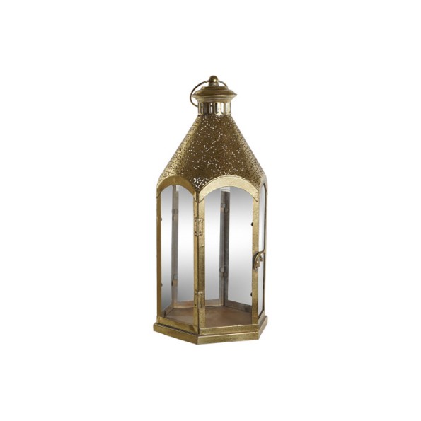 FAROL METAL CRISTAL 23X23X48 DORADO