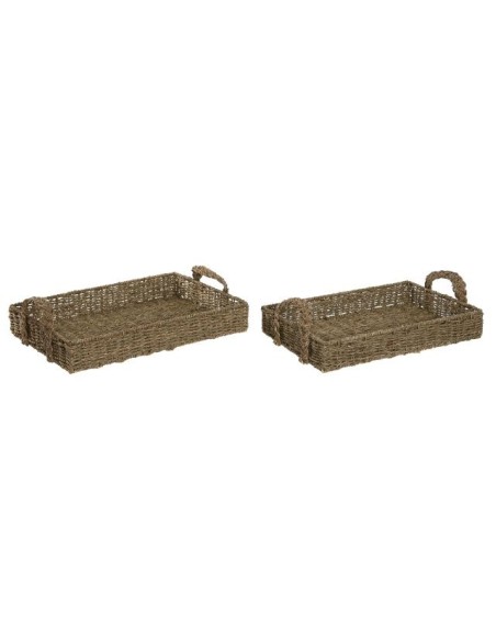 BANDEJA SET 2 SEAGRASS METAL 50X35X15 NATURAL BANDEJA SET 2 SEAGRASS METAL 50X35X15 NATURAL