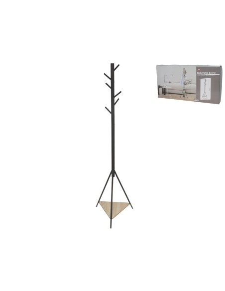 PERCHERO DE PIE METAL LUDWIG NEGRO 49,5X180 CM