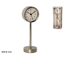 RELOJ DE MESA 7,6X6,6X22,5CM PLATA
