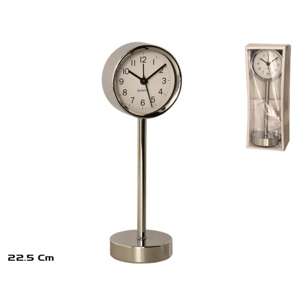 RELOJ DE MESA 7,6X6,6X22,5CM PLATA