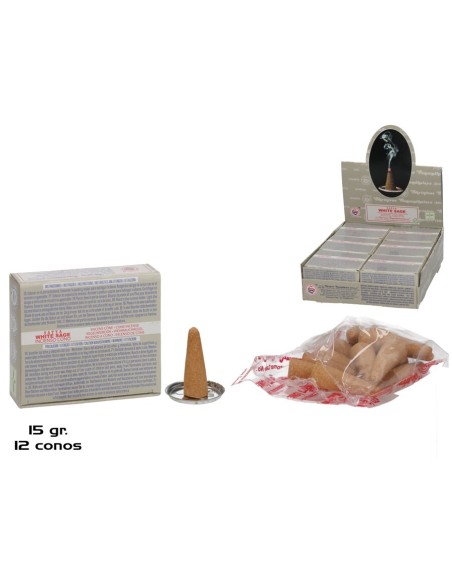 INCIENSO 15G 12 CONOS SATYA WHITE SAGE