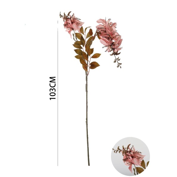 VARA FLOR ARTIFICIAL OTOÑAL ROSA 130CM