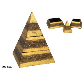 CAJA PIRAMIDE 25 CM ORO