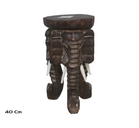 PEDESTAL ELEFANTE 40 CM MARRON GRIS