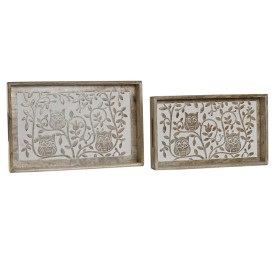 BANDEJA SET 2 MANGO 43X28X5,5 BUHO DECAPE BLANCO