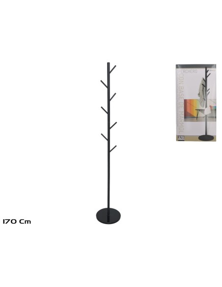 PERCHERO 170 CM BASE MARMOL NEGRO