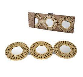 SET ESPEJOS LIAN 25 CM X3  -ORO