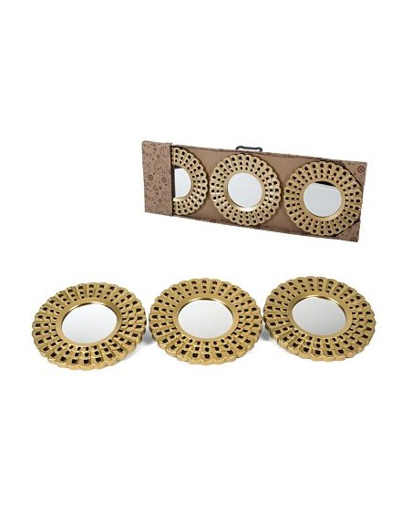 SET ESPEJOS LIAN 25 CM X3  -ORO