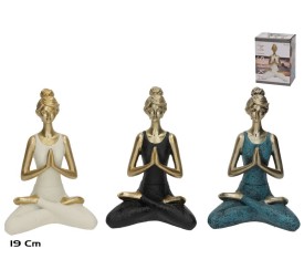 FIGURA YOGA MISHKA 3 SURT 14X9X19 CM RESINA