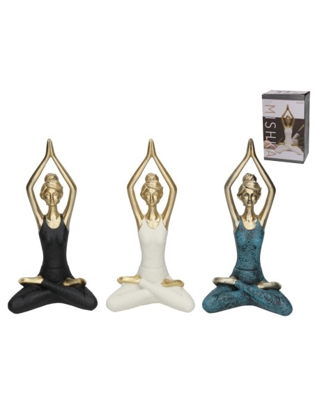 FIGURA YOGA MISHKA 3 SURT 13,5X8,8X27,4 CM RESINA