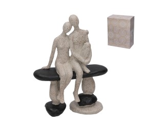 FIGURA PAREJA SENTADOS 15,5X7,5X20,5 CM RESINA