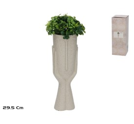 FLORERO C/PLANTA SARAYU 13X13X29,5 CM RESINA