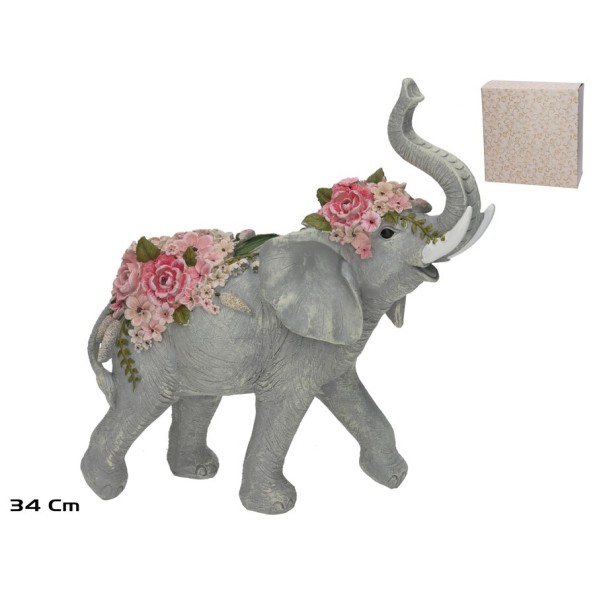 FIGURA ELEFANTE ANJALI 33,7X14X34 CM RESINA