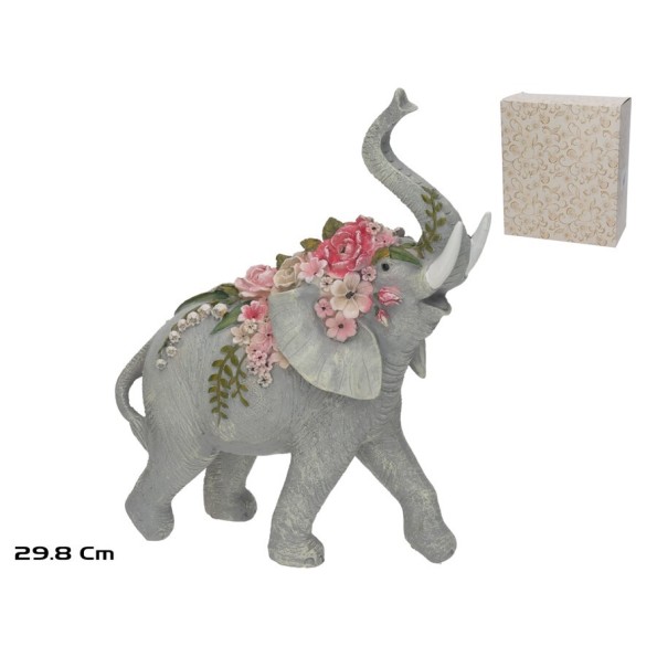 FIGURA ELEFANTE BALU 23,8X11X29,8 CM RESINA