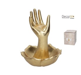 ANILLERO MANO ANJALI DORADA 13,7X14,2X18 CM RESINA