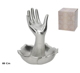 ANILLERO MANO ANJALI PLATEADA 13,7X14,2X18 CM RESI