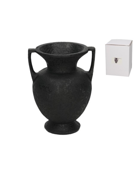 VASIJA NAVIL NEGRA 16X14,5X20,5 CM RESINA