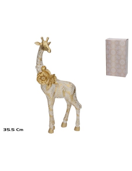 FIGURA JIRAFA LAKSHMI 17,3X8,3X35,5 CM RESINA