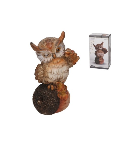 FIGURA BUHO NAVIL 14,5X11X25 CM RESINA